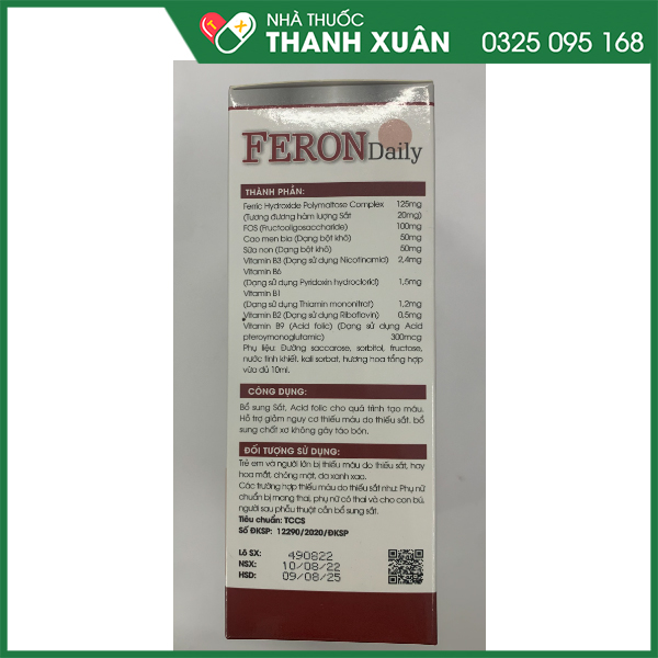 Feron Daily siro uống bổ sung sắt và vitamin